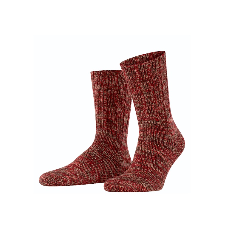 Falke Tagessocke Brooklyn Crew (Bootsock, Grobstrick-Optik) flashrot Herren - 1 Paar